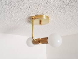 Modern Brass Offset Flush Mount Ceiling Light Twin Bulb Ul Listed - thumbnail 1