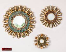 "Sunburst Wall Mirrors Set 3 "