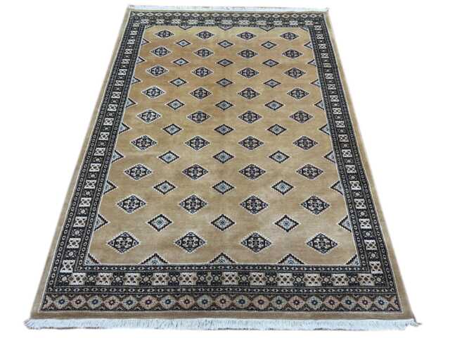 4.6x6.6 Beige Color Bokhara Rug - 1.40x2.00 Bedroom Luxury Area Turkish Fine Quality Afghan - image 1