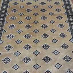 4.6x6.6 Beige Color Bokhara Rug - 1.40x2.00 Bedroom Luxury Area Turkish Fine Quality Afghan - thumbnail 3