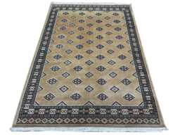 4.6x6.6 Beige Color Bokhara Rug - 1.40x2.00 Bedroom Luxury Area Turkish Fine Quality Afghan - thumbnail 1