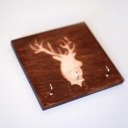 Key Holder For Wall Deer Forest King, Wooden, Decor, Keyboard, Hanger, Housewarming, Art, Family Organizer, Gift For Men - thumbnail 3