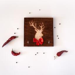 Key Holder For Wall Deer Forest King, Wooden, Decor, Keyboard, Hanger, Housewarming, Art, Family Organizer, Gift For Men - thumbnail 1
