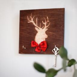 Key Holder For Wall Deer Forest King, Wooden, Decor, Keyboard, Hanger, Housewarming, Art, Family Organizer, Gift For Men - thumbnail 2