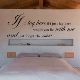 If I Just Lay Here, Snow Patrol - 0348 Wall Art Decal, Transfer, Mural, Sticker, 75 Colours, 5 Sizes, Interior Or Exterior Use