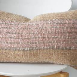 "Brown Tribal Hemp Hand Woven Natural Dye Color Pillow Cover 14"" X 24" - thumbnail 2