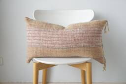 "Brown Tribal Hemp Hand Woven Natural Dye Color Pillow Cover 14"" X 24" - thumbnail 1