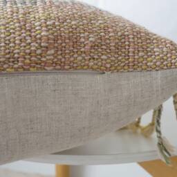 "Brown Tribal Hemp Hand Woven Natural Dye Color Pillow Cover 14"" X 24" - thumbnail 3