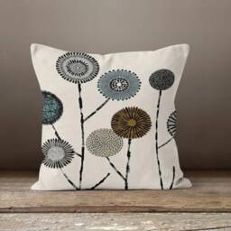 Decorative Dandelion Drawing Pillow Top/Abstract Cover/Modern Style Silhouette Cushion Cover/High Quality Suede Onedraw Case - thumbnail 4