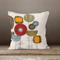 Decorative Dandelion Drawing Pillow Top/Abstract Cover/Modern Style Silhouette Cushion Cover/High Quality Suede Onedraw Case - thumbnail 3