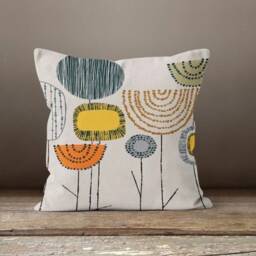 Decorative Dandelion Drawing Pillow Top/Abstract Cover/Modern Style Silhouette Cushion Cover/High Quality Suede Onedraw Case - thumbnail 2