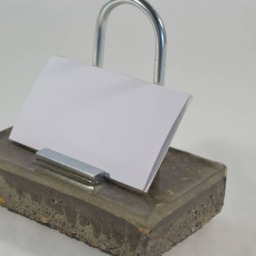 Gold Concrete Business Card Holder Stand - Accented Office Decor Gift For Her - thumbnail 3