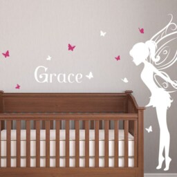 Baby Girl Room Decor Fairy Wall Decal with Butterflies Vinyl Wall Art Decals For Nursery Sticker Decalisland - 2 Sd 080 - thumbnail 3