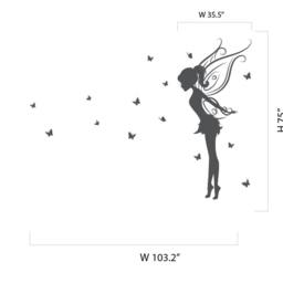Baby Girl Room Decor Fairy Wall Decal with Butterflies Vinyl Wall Art Decals For Nursery Sticker Decalisland - 2 Sd 080 - thumbnail 2