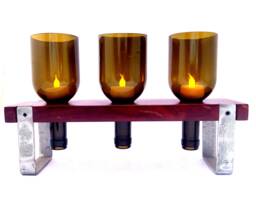 Home & Wedding Decoration Wine Bottle Tea Light Candle Holder Set - Vineyard Table Decoration House Warming Gift Dining Decor