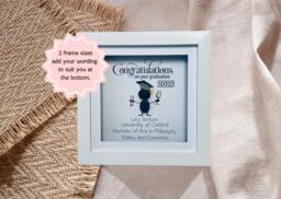 Graduation Gift Congratulations Pebble Frame - Handmade Unique Keepsake Picture For Graduate-Pebble Art Frame - thumbnail 1