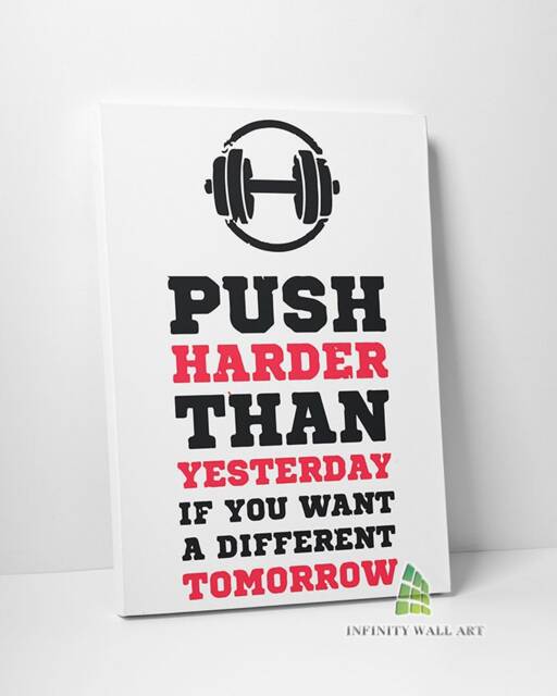 Gym Success Motivational Inspirational Quote Canvas Art Wall Print Picture Framed Home Decor -D431 - image 1