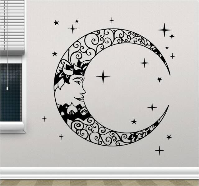 Mandela Moon & Stars Vinyl Wall Art, Decal, Sticker, Transfer, Mural, , Decor, Rent Friendly, Interior, Exterior, Full 0913 - image 1