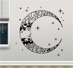 Mandela Moon & Stars Vinyl Wall Art, Decal, Sticker, Transfer, Mural, , Decor, Rent Friendly, Interior, Exterior, Full 0913