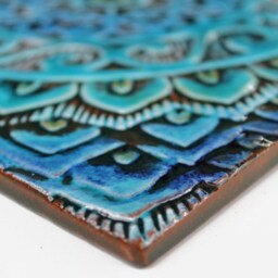 Mandala Wall Hanging Made From Ceramic, Outdoor Art, For Garden Decor, Ceramic Tile, #1 30cm Turquoise - thumbnail 3