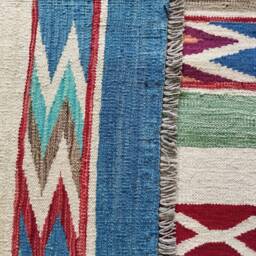 Minimalist Kilim Rug, Handmade Artisan Afghan Scandinavian Swedish Flatweave Natural Wool Rug 181x130 cm - thumbnail 3