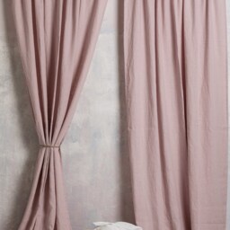 Linen Curtain-Linen Panel-Linen Drape in Dusty Pink Color-Washed Cunrtain-Rod Pocket - 4''(10cm-Width 55''(140cm Xcust.length - thumbnail 2