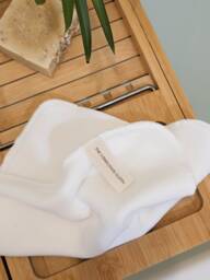 Organic Cotton Velour Face Cloth White Washcloth, Soft Sustainable Skincare - thumbnail 1
