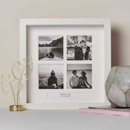 Personalised Gold Foil Four Windows Photo Frame - Wedding Gift Engagement Handmade - thumbnail 3