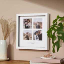 Personalised Gold Foil Four Windows Photo Frame - Wedding Gift Engagement Handmade - thumbnail 1