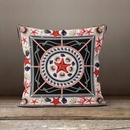 Nautical Seashell Cushion Cover-starfish Pillow Case-Fish Cover-Coral Case-Gift For Her Cushion-Handmade Material - thumbnail 4