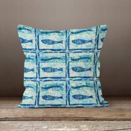 Nautical Seashell Cushion Cover-starfish Pillow Case-Fish Cover-Coral Case-Gift For Her Cushion-Handmade Material - thumbnail 2