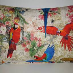 Large Decorative Cushion With Parrot Motif - thumbnail 3
