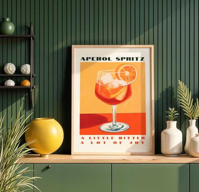 Aperol Spritz Print - Vibrant Cocktail Poster, Retro Art For Bar & Kitchen, Italian Print, Gift - image 1