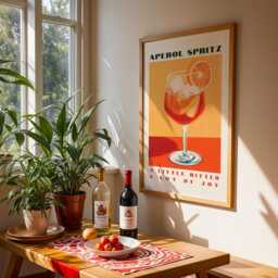 Aperol Spritz Print - Vibrant Cocktail Poster, Retro Art For Bar & Kitchen, Italian Print, Gift - thumbnail 3