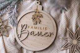Personalized Christmas Ball, Decorations, Wooden Pendant, Tree Gifts For Children - thumbnail 1