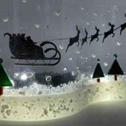 Fused Glass Santa Sleigh Wave Handmade Christmas Decoration - thumbnail 3
