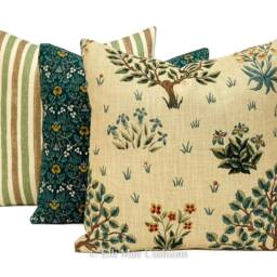 William Morris Orchard Green Blue Fabric Vintage Designer Cushion Pillow Cover - thumbnail 2