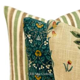 William Morris Orchard Green Blue Fabric Vintage Designer Cushion Pillow Cover - thumbnail 3