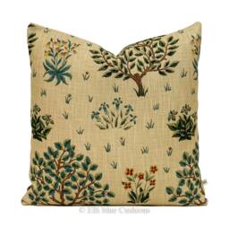 William Morris Orchard Green Blue Fabric Vintage Designer Cushion Pillow Cover - thumbnail 1