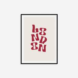 London Typography Print - Eclectic Print, Colourful Retro Wall Art, Living Room Bedroom A5 A4 A3 Art - thumbnail 3