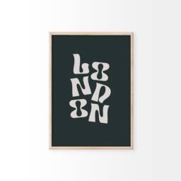 London Typography Print - Eclectic Print, Colourful Retro Wall Art, Living Room Bedroom A5 A4 A3 Art - thumbnail 2