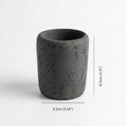 Minimalist Concrete Pen Holder - Grey Textured Pencil Desk Organizer Succulent Planter - thumbnail 4