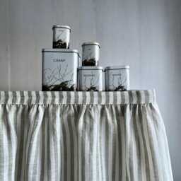 Vanity Skirt, Washed Linen Sink Or Desk Cover, Table Drape Bathroom Accent - Maggie - thumbnail 3