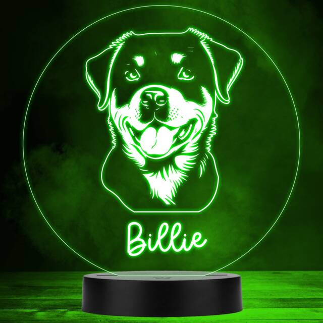 Rottweiler Dog Tongue Pet Multicolour Personalised Gift Led Lamp Night Light - Bedroom - image 1