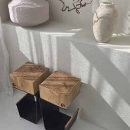Luxury Oak Bedside Tables, Matching Pair Of Scandinavian Nightstands - Etsy Design Awards Finalist - thumbnail 2