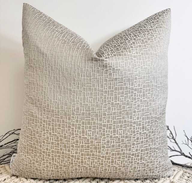 Luxury Taupe Cushion With Light Sheen Handcrafted Throw Pillow For Bed Sofa Couture - Style 108 - image 1
