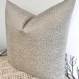 Luxury Taupe Cushion With Light Sheen Handcrafted Throw Pillow For Bed Sofa Couture - Style 108 - thumbnail 3