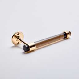 Smoke Lucite Toilet Paper Holder, Brass Mid Century Modern Bathroom Decor - thumbnail 1