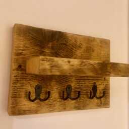 Scaffold Board Key Holder With Shelf - thumbnail 2
