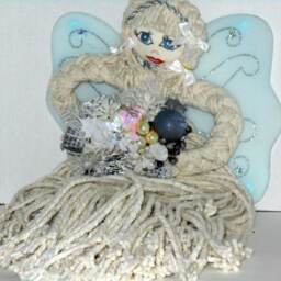 Mop Angel, Mop Christmas Angels, Braided Angels, Hand Made Wall Angel, Christmas Angel Decor, Angel Decor - thumbnail 3